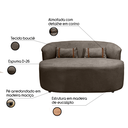 Ver imagem 3 de Banco Orgânico 2 Lugares Sofá Roma Sala Almofadas 140cm Bouclé:marrom