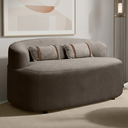 Ver imagem 1 de Banco Orgânico 2 Lugares Sofá Roma Sala Almofadas 140cm Bouclé:marrom