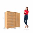 Ver imagem 4 de Cômoda Sapateira 1 Porta 5 Gavetas Zurique Marrom/Cinamomo