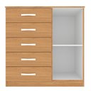 Ver imagem 5 de Cômoda Sapateira 1 Porta 5 Gavetas Zurique Marrom/Cinamomo