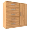 Ver imagem 3 de Cômoda Sapateira 1 Porta 5 Gavetas Zurique Marrom/Cinamomo