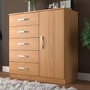 Ver imagem 1 de Cômoda Sapateira 1 Porta 5 Gavetas Zurique Marrom/Cinamomo