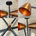 Ver imagem 4 de Pendente de Teto Sobrepor Soul Will Duplo Articulável Preto C/ Cobre Lixado Cúpula em Alumínio 2xe27
