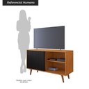 Ver imagem 5 de Rack para TV até 43 Polegadas com 1 Porta de Correr Retrô Multimóveis Crjcm-RCK004 Cinamomo/Preto