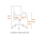 Ver imagem 6 de Cadeira de Escritório Diretor Giratória com Rodízios Tela Mesh Preto Manchester