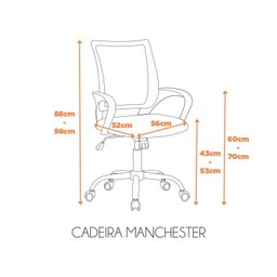 Cadeira Escritório Diretor Tela Mesh Manchester - 5