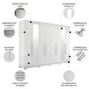 Ver imagem 3 de Guarda Roupa Casal 239cm 8 Portas com Pés e Espelho Vortex Branco S01 - Mpozenato