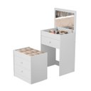 Ver imagem 3 de Penteadeira 3 Gavetas Compacta 100% Mdf com Espelho Banqueta:branco