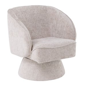 Poltrona Decorativa Agnes Base Fixa Linhão Aveludado Off White - Nexta Casa