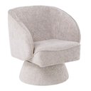 Ver imagem 1 de Poltrona Decorativa Agnes Base Fixa Linhão Aveludado Off White - Nexta Casa