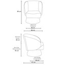 Ver imagem 4 de Poltrona Decorativa Agnes Base Fixa Linhão Aveludado Off White - Nexta Casa