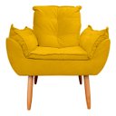 Ver imagem 4 de Kit 2 Poltrona Opala para Sala e Quarto Suede Amarelo- Jylcrom