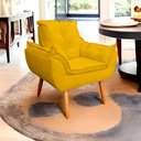 Ver imagem 2 de Kit 2 Poltrona Opala para Sala e Quarto Suede Amarelo- Jylcrom