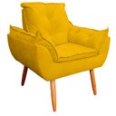 Ver imagem 5 de Kit 2 Poltrona Opala para Sala e Quarto Suede Amarelo- Jylcrom