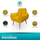 Ver mais imagens de Kit 2 Poltrona Opala para Sala e Quarto Suede Amarelo- Jylcrom