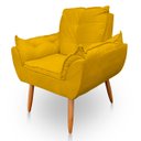 Ver imagem 3 de Kit 2 Poltrona Opala para Sala e Quarto Suede Amarelo- Jylcrom