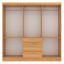 Ver imagem 3 de Guarda Roupa Casal 6 Portas 3 Gavetas Sevilha Marrom/Cinamomo
