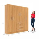 Ver imagem 5 de Guarda Roupa Casal 6 Portas 3 Gavetas Sevilha Marrom/Cinamomo