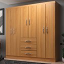 Ver imagem 1 de Guarda Roupa Casal 6 Portas 3 Gavetas Sevilha Marrom/Cinamomo