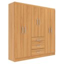 Ver imagem 4 de Guarda Roupa Casal 6 Portas 3 Gavetas Sevilha Marrom/Cinamomo