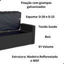 Ver imagem 4 de Kit Cabeceira e Calçadeira Baú Emma Suede Casal 140 Cm