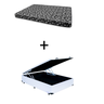 Cama Box Baú Viúva 128 Bello Box - Tecido Sintético Branco com Colchão New York Preto D28 - 100% Esp - 1