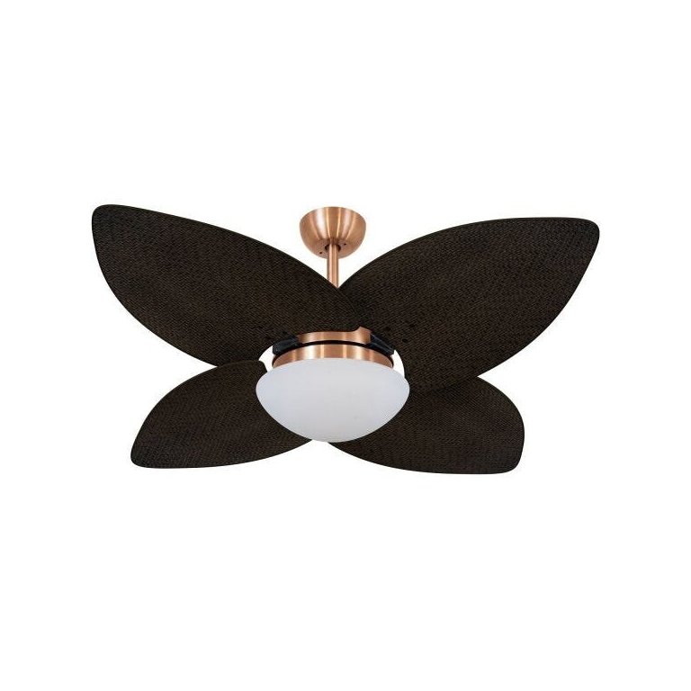 Ventilador de Teto Vidro Fechado Dunamis Pá Palmae Volare