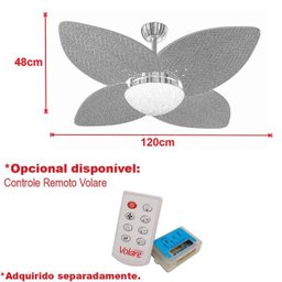 Ventilador de Teto Vidro Fechado Dunamis Pá Palmae Volare - 5