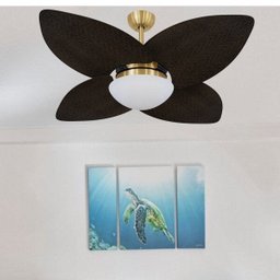 Ventilador de Teto Vidro Fechado Dunamis Pá Palmae Volare - 7