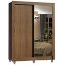 Ver imagem 3 de Guarda-roupa Solteiro Madesa Dallas Plus 2 Portas de Correr com Espelho 4 Gavetas com Pés - Rustic