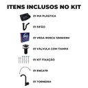Ver imagem 2 de Pia Lavatório Plástico 4,8l Preta + Sifão Sanfonado Universal 61cm Preto + Torneira Preta + Engate P