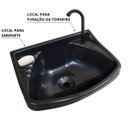 Ver imagem 4 de Pia Lavatório Plástico 4,8l Preta + Sifão Sanfonado Universal 61cm Preto + Torneira Preta + Engate P