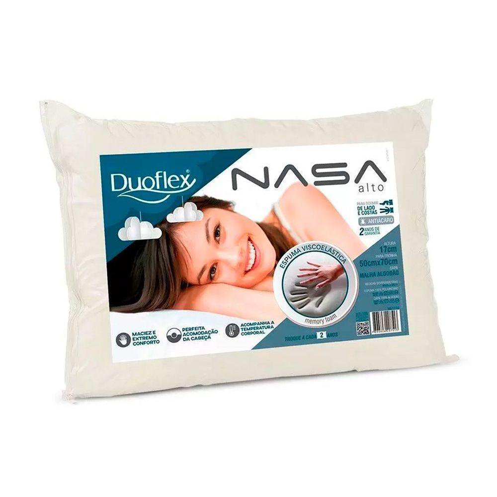 Travesseiro Viscoelástico Nasa Alto Luxo NS1116 p/Fronha (50x70x17) - Duoflex - 1