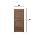 Ver imagem 3 de Kit Porta de Madeira 210x72cm Batente 11cm Fechadura Externa Stilo Rodam Abertura Direita Marrom/Pin