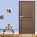 Ver imagem 1 de Kit Porta de Madeira 210x72cm Batente 11cm Fechadura Externa Stilo Rodam Abertura Direita Marrom/Pin