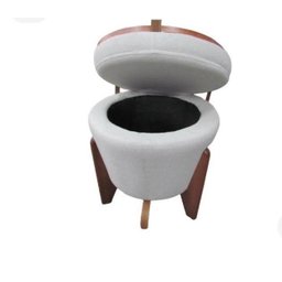 Puff Decorativo Baú Flex Tampo Para Mesa Centro Linho Claro - 4