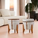 Ver imagem 1 de Puff Decorativo Baú Flex Tampo para Mesa Centro Linho Claro