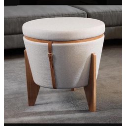 Puff Decorativo Baú Flex Tampo Para Mesa Centro Linho Claro - 3