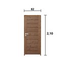 Ver imagem 3 de Kit Porta de Madeira 210x82cm Batente 11cm Fechadura Externa Stilo Rodam Abertura Direita Marrom/Pin