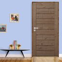 Ver imagem 1 de Kit Porta de Madeira 210x82cm Batente 11cm Fechadura Externa Stilo Rodam Abertura Esquerda Marrom/Pi