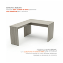 Ver imagem 4 de Escrivaninha em L Mesa de Escritório 150x120cm Studio Legno Crema Bege
