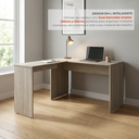 Ver imagem 5 de Escrivaninha em L Mesa de Escritório 150x120cm Studio Legno Crema Bege