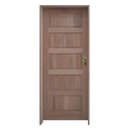 Ver imagem 2 de Kit Porta de Madeira 210x92cm Batente 14cm Fechadura Externa Golf Rodam Abertura Esquerda Marrom/Tau