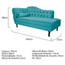 Ver imagem 3 de Kit Diva 160cm Lado Direito e 02 Poltronas Julia Suede - Doce Sonho Móveis Azul Turquesa