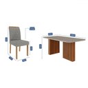 Ver imagem 3 de Mesa de Jantar 6 Lugares Ester Juliana com Vidro Ripado Cinamomo/off White/grafite - Cimol