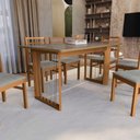 Ver imagem 3 de Conjunto Sala de Jantar Elisa em Madeira Maciça 6 Cadeiras Boucle Cinza