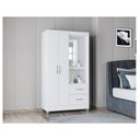 Ver imagem 7 de Cômoda 868 4 Gavetas e 1 Porta com Guarda Roupa Solteiro Córdoba 2 Portas Branco Brilho - Poquema