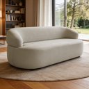 Ver imagem 1 de Sofá 3 Lugares Orgânico Sala de Estar Living 170cm Carmen F04 Bouclê Bege - Lyam Decor