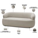Ver imagem 4 de Sofá 3 Lugares Orgânico Sala de Estar Living 170cm Carmen F04 Bouclê Bege - Lyam Decor