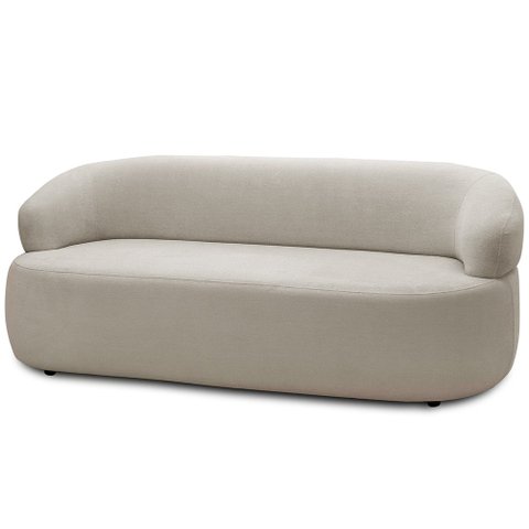 Sofá 3 Lugares Orgânico Sala de Estar Living 170cm Carmen F04 Bouclê Bege - Lyam Decor